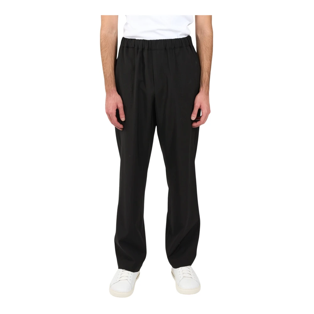 Mauro Grifoni Wollen Elastische Taillebroek Black Heren