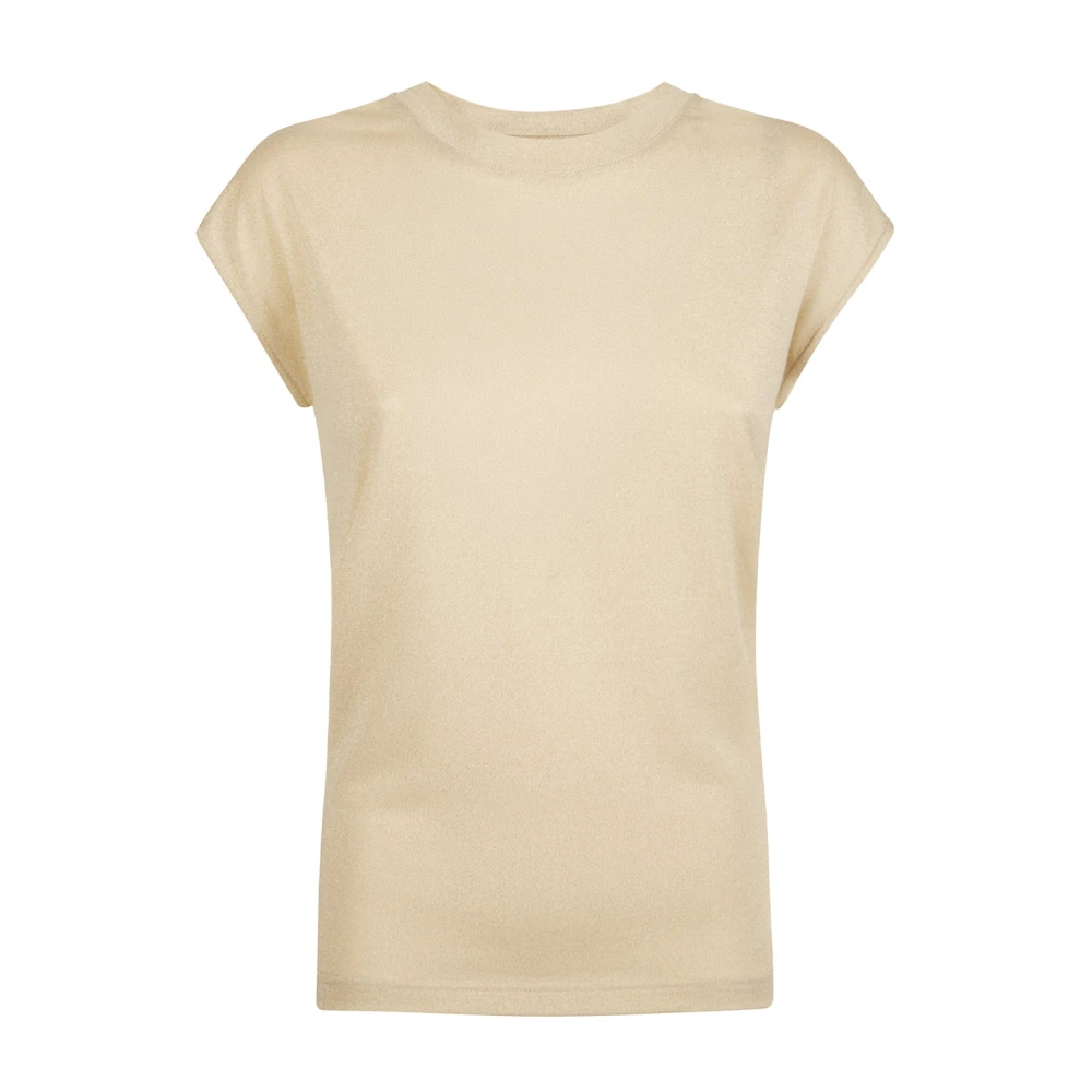 Eleventy Vrouw Beige Tops Dames, S, T-Shirt Smanicata Girocollo