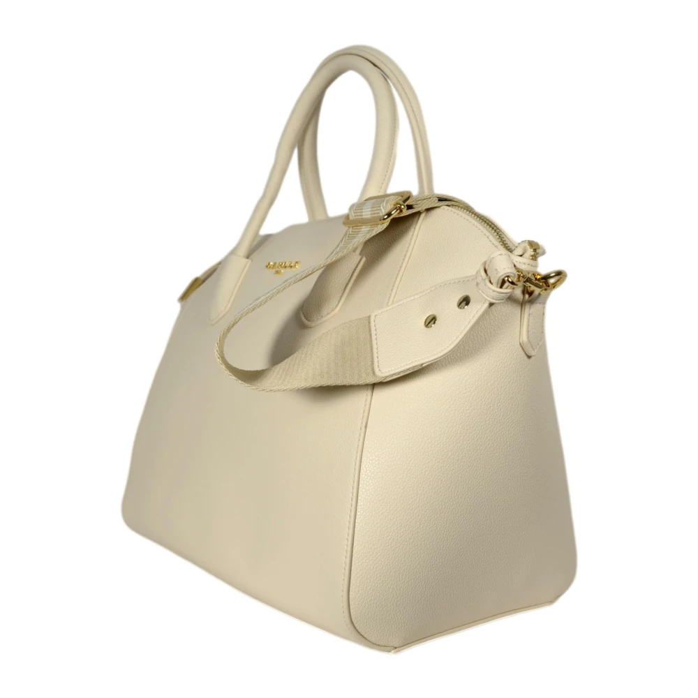 Gaëlle Paris Metalen Logo Duffle Tas met Jacquard Riem Beige Dames