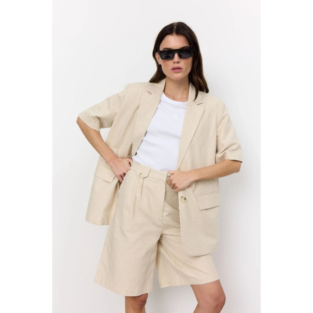 Levete Room Gavin 1 Shorts in Island Fossil Beige Dames