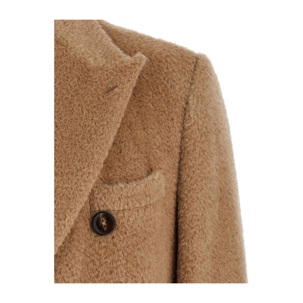 Dolce & Gabbana Beige Dubbelborstige Lama Jas Beige Heren