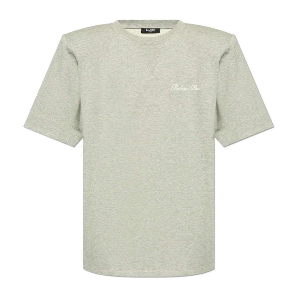 Balmain T-shirt med logotyp Gray, Herr