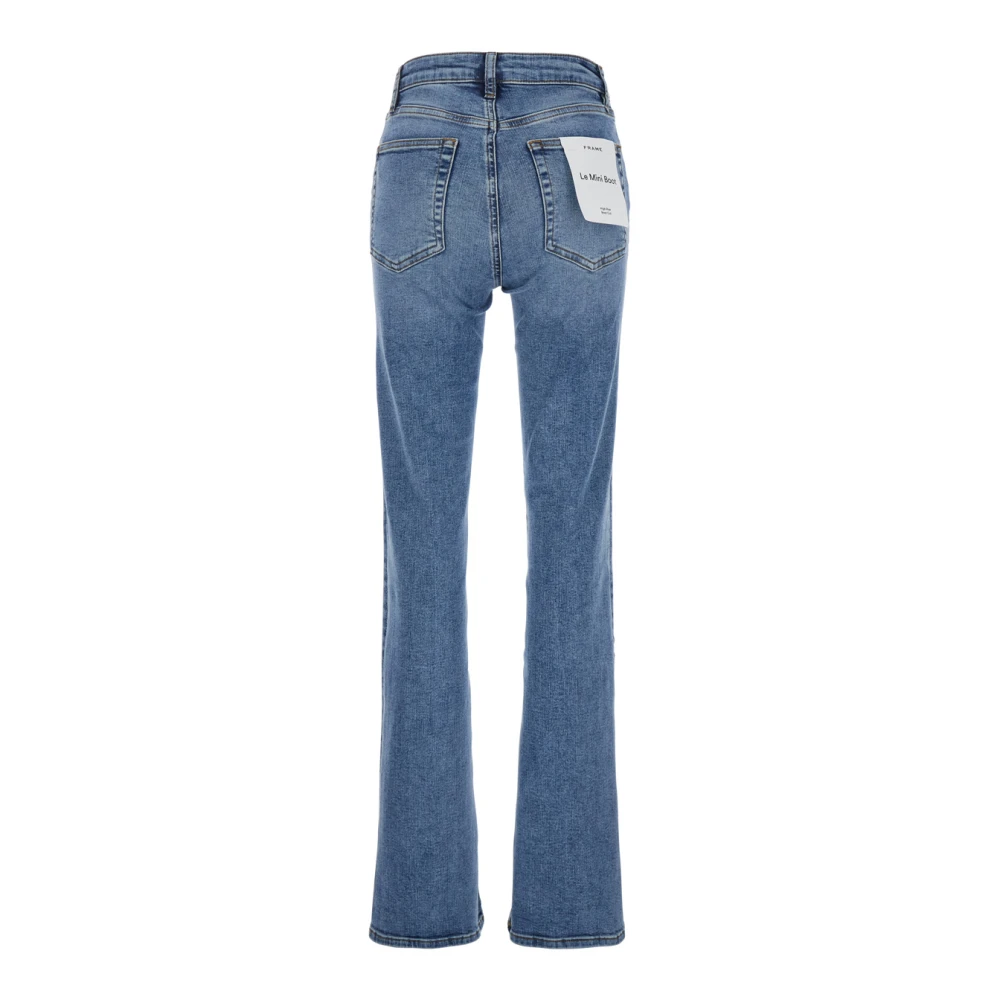 Frame Wijde Pijp Blauwe Jeans Vrouw Katoenmix Blue Dames