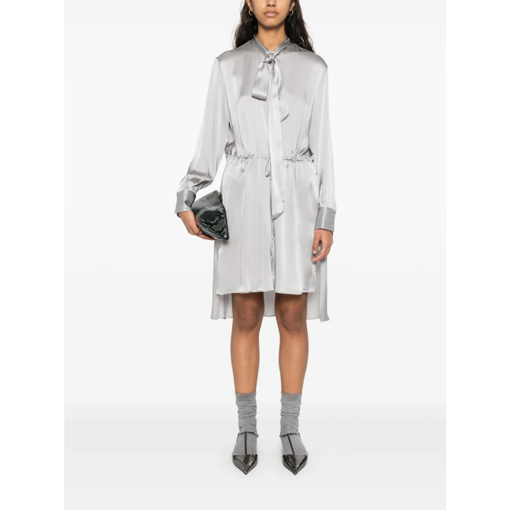Semicouture Grijze Zijde Blend Elegante Jurk Gray Dames