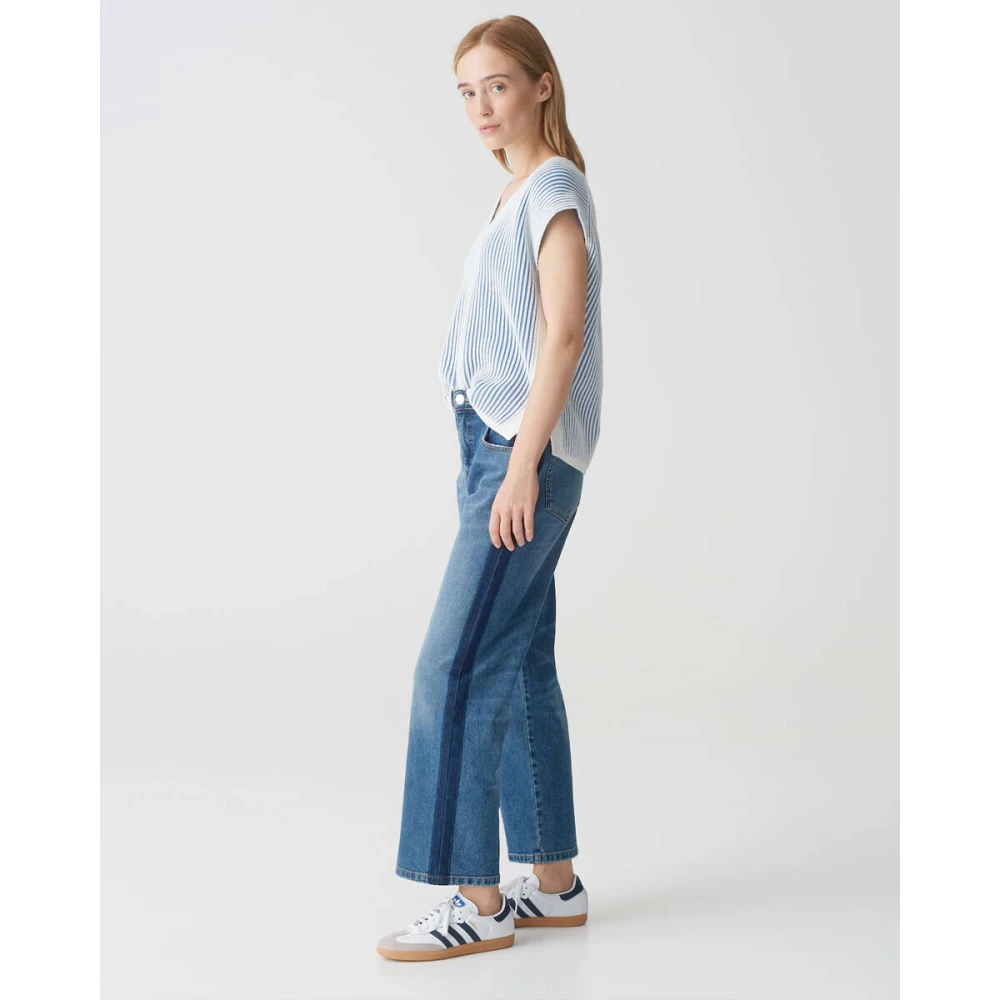 Opus Lani Streep Denim Jeans Blue Dames