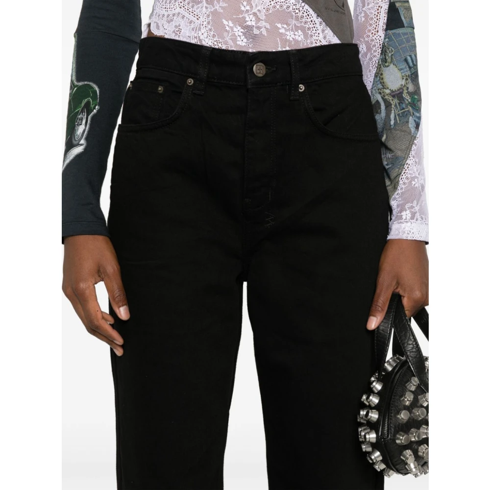 Ksubi Zwarte Denim Jeans Hoge Taille Rechte Pijp Black Dames