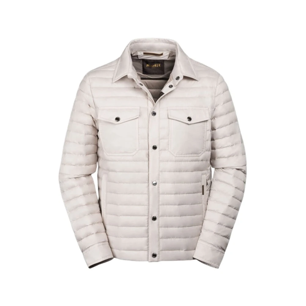 Moorer Men's Beige Down Jackets, 2XL, Bersan-S3 Overshirt