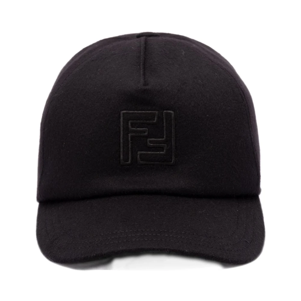 Fendi Wool Cashmere Baseball Cap - Male - Hats & Caps - Black - One Size - Accessories