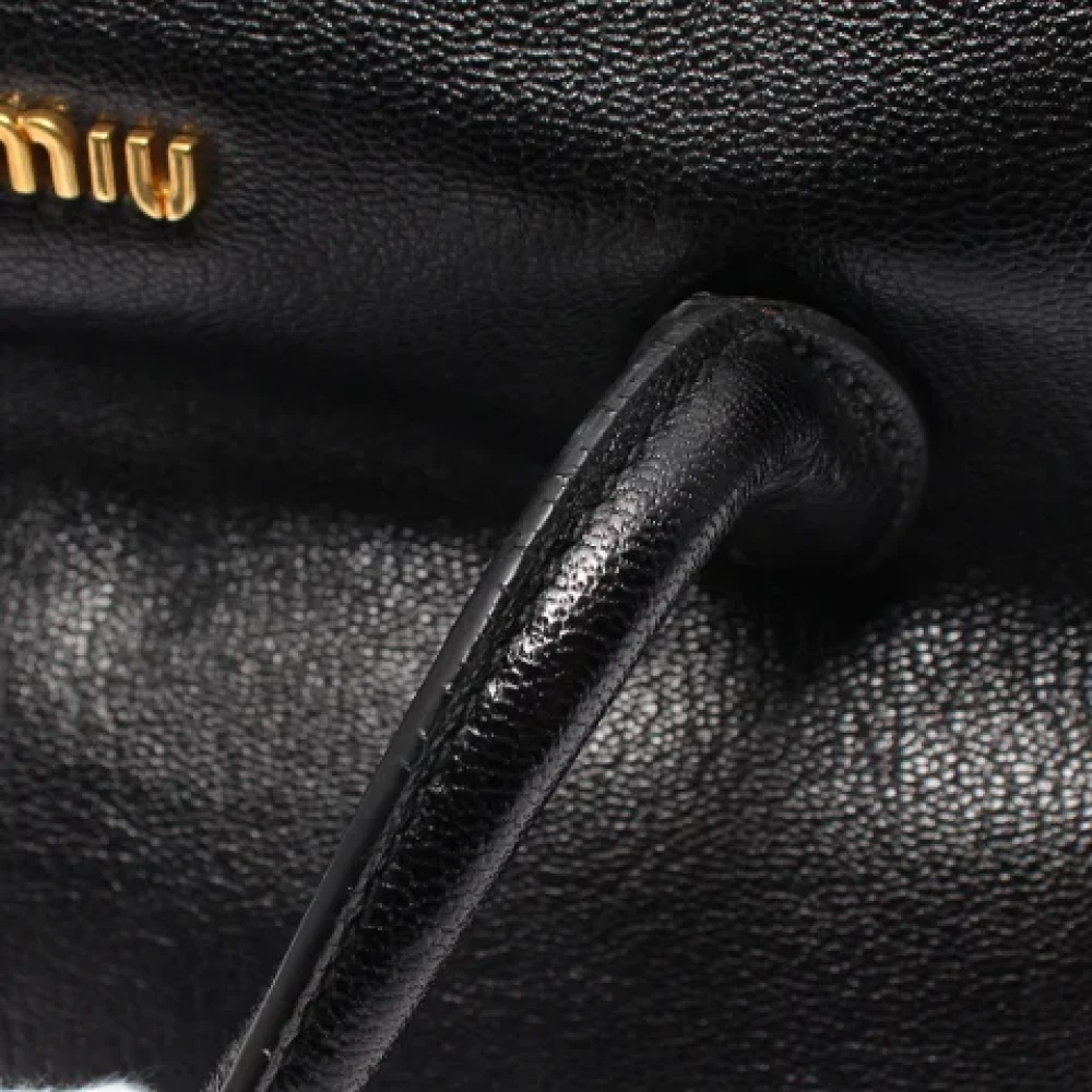 Miu Pre-owned Leather handbags Black Dames