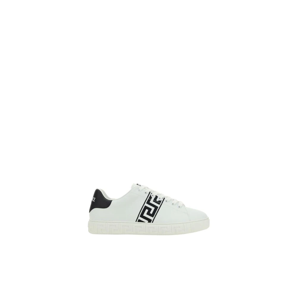 Versace Herren Weiß Greca Leder Sneakers