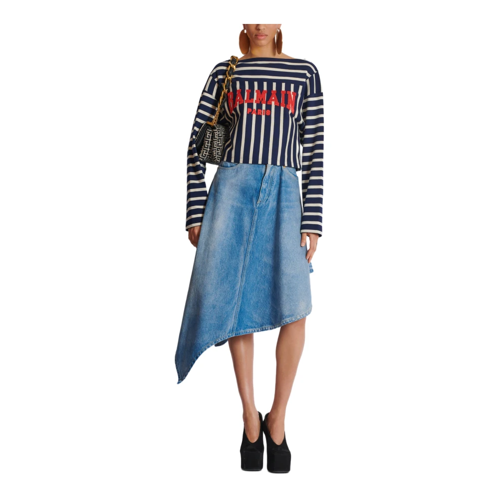 Balmain Gestreepte baseball top Multicolor Dames