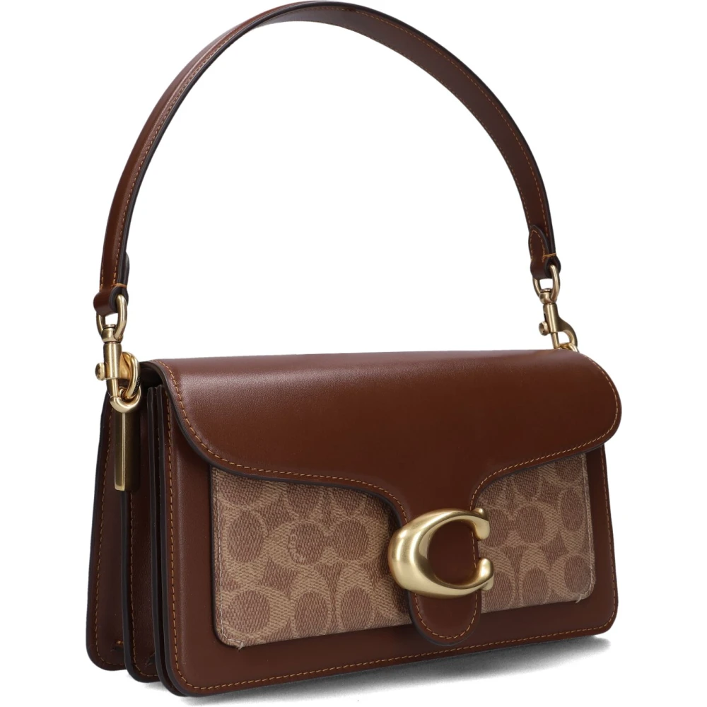 Coach Bruine Canvas Schoudertas met Klep Brown Dames