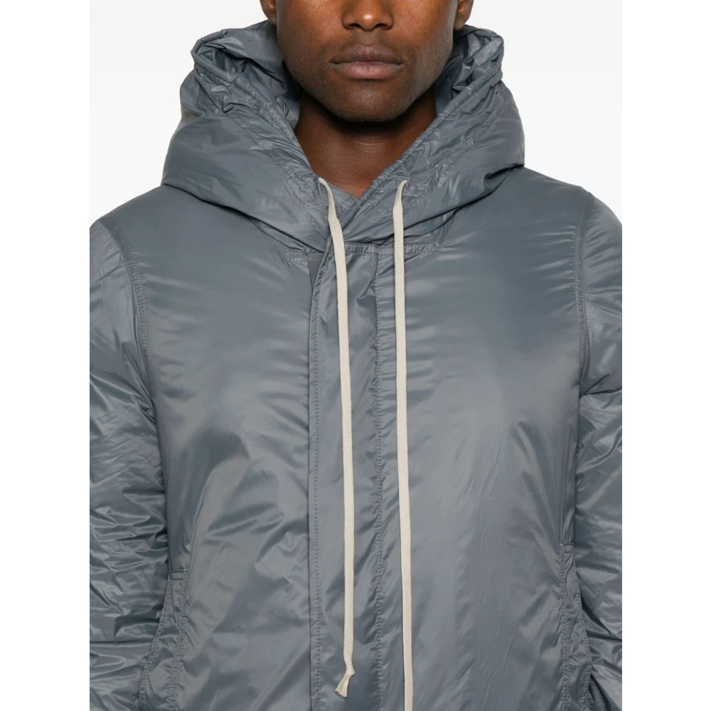 Rick Owens Grijze Fishtail Parka met reliëf afwerking Gray Heren