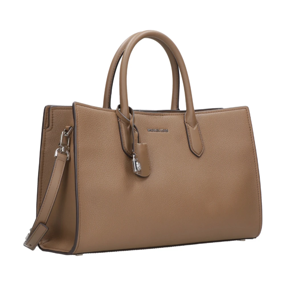 Michael Kors Schoudertas van generfd leer met logo Brown Dames