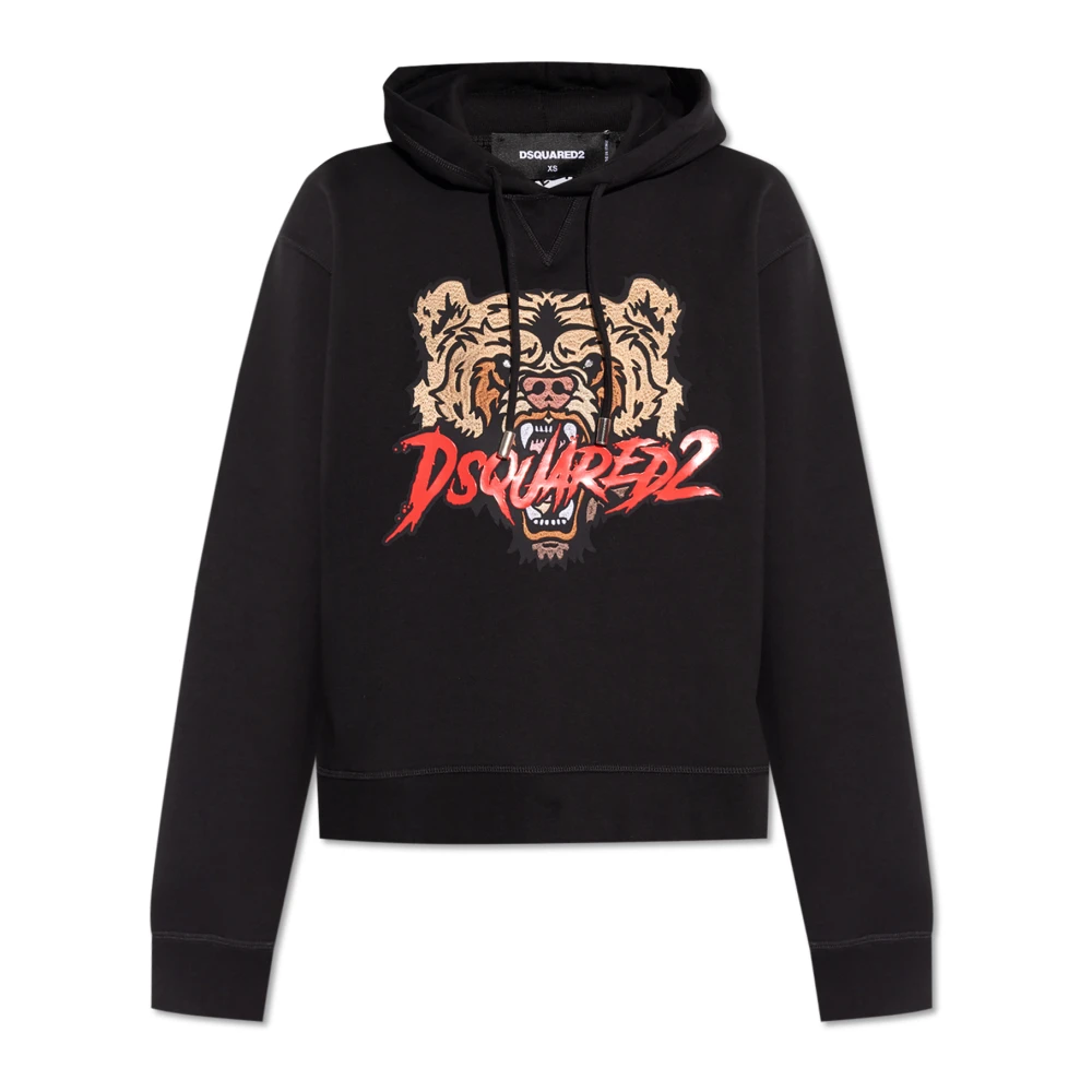 Dsquared2 Sweatshirt met logo Black Dames