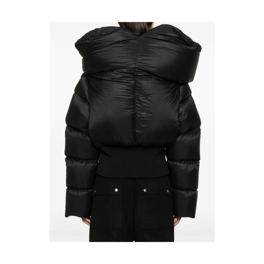 Rick Owens Gewatteerde zwarte bovenkleding met ritssluiting Black Heren