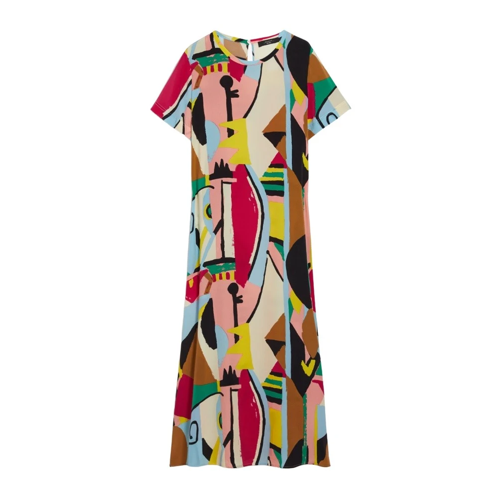 Max Mara Weekend Tryckt ren silke crepe de chine klänning Multicolor, Dam