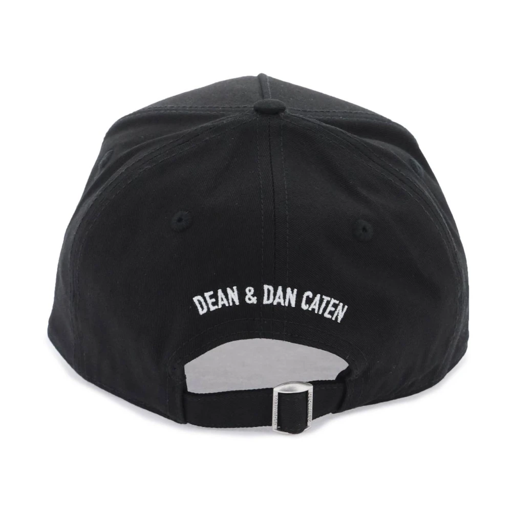 Dsquared2 Contrasterende Geborduurde Baseballpet Black Heren