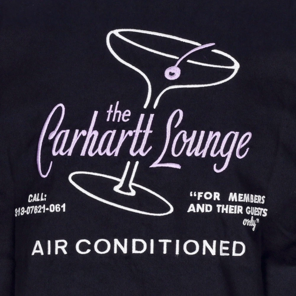 Carhartt WIP Zwarte Lounge Shirt met Borduursel Black Heren