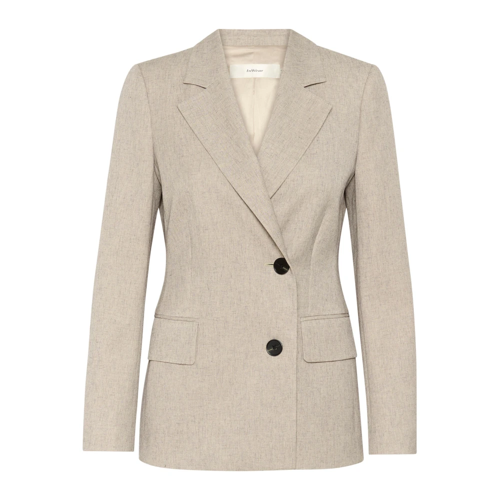 InWear Stone Melange Blazer Jas Gray Dames