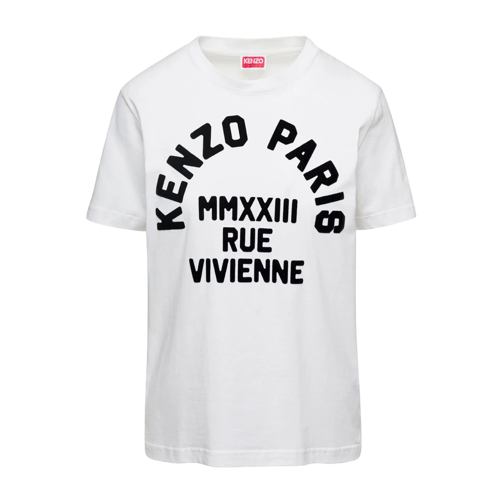 Kenzo Witte T-shirt met Logo Print White Dames