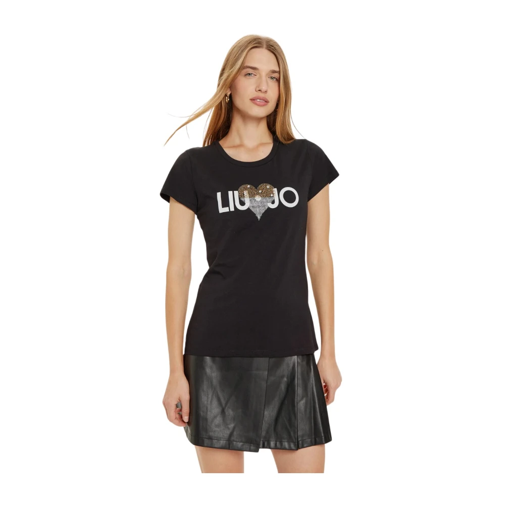 Liu Jo Logo Cards T-Shirt Black Dames