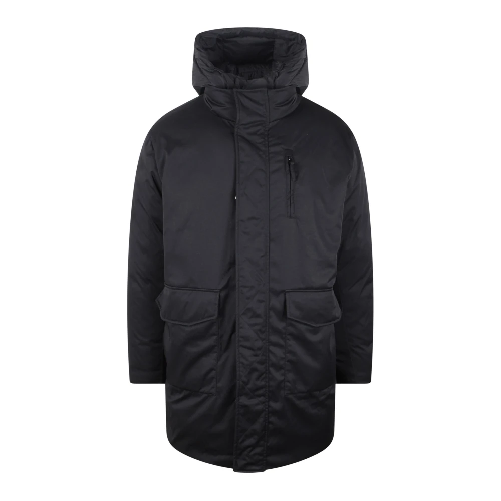 Closed Gewatteerde Nylon Hooded Jas Black Heren