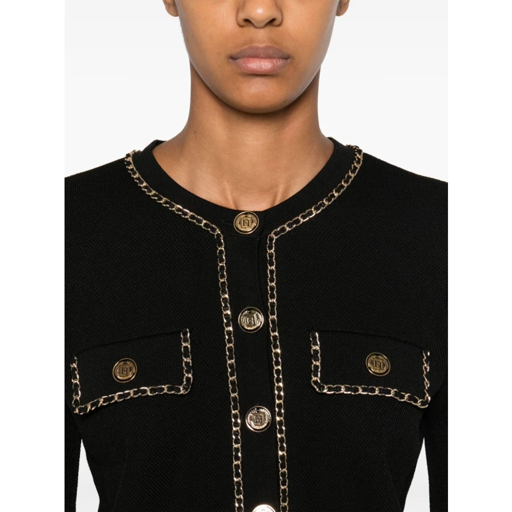 Elisabetta Franchi Zwarte Sweatshirt Aw24 Stijlvol Gezellig Black Dames