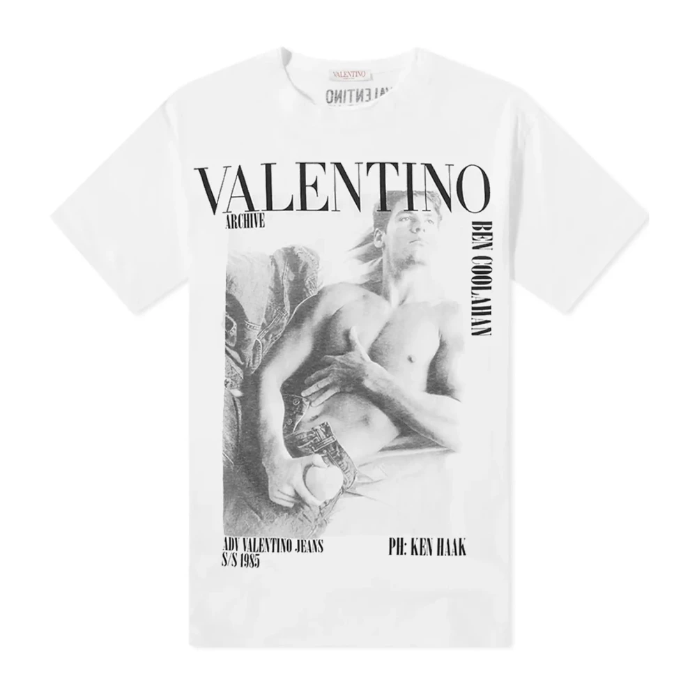 Valentino Archiefprint T-shirt Korte Mouw Mannen White Heren