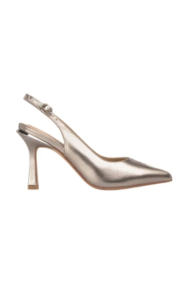 Slingback-pumps med spetsig tå