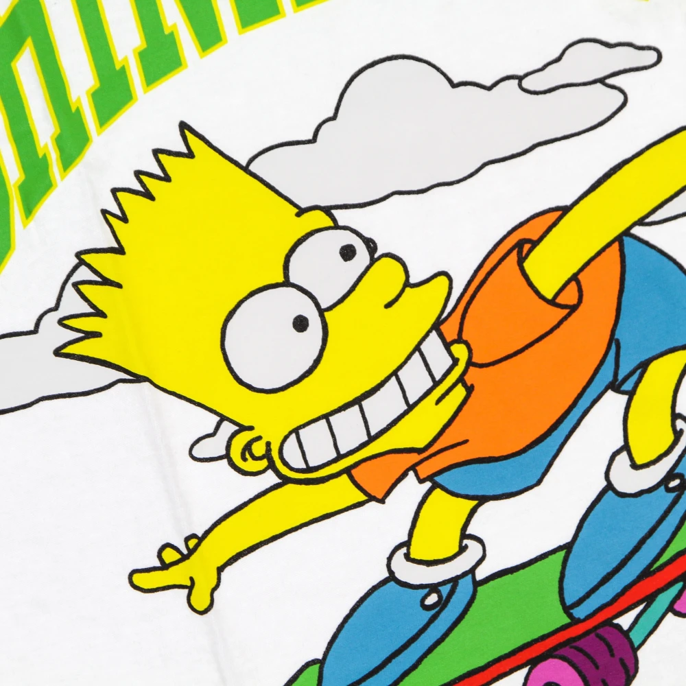 Market Simpsons Witte Tee met Cowabunga Print White Heren