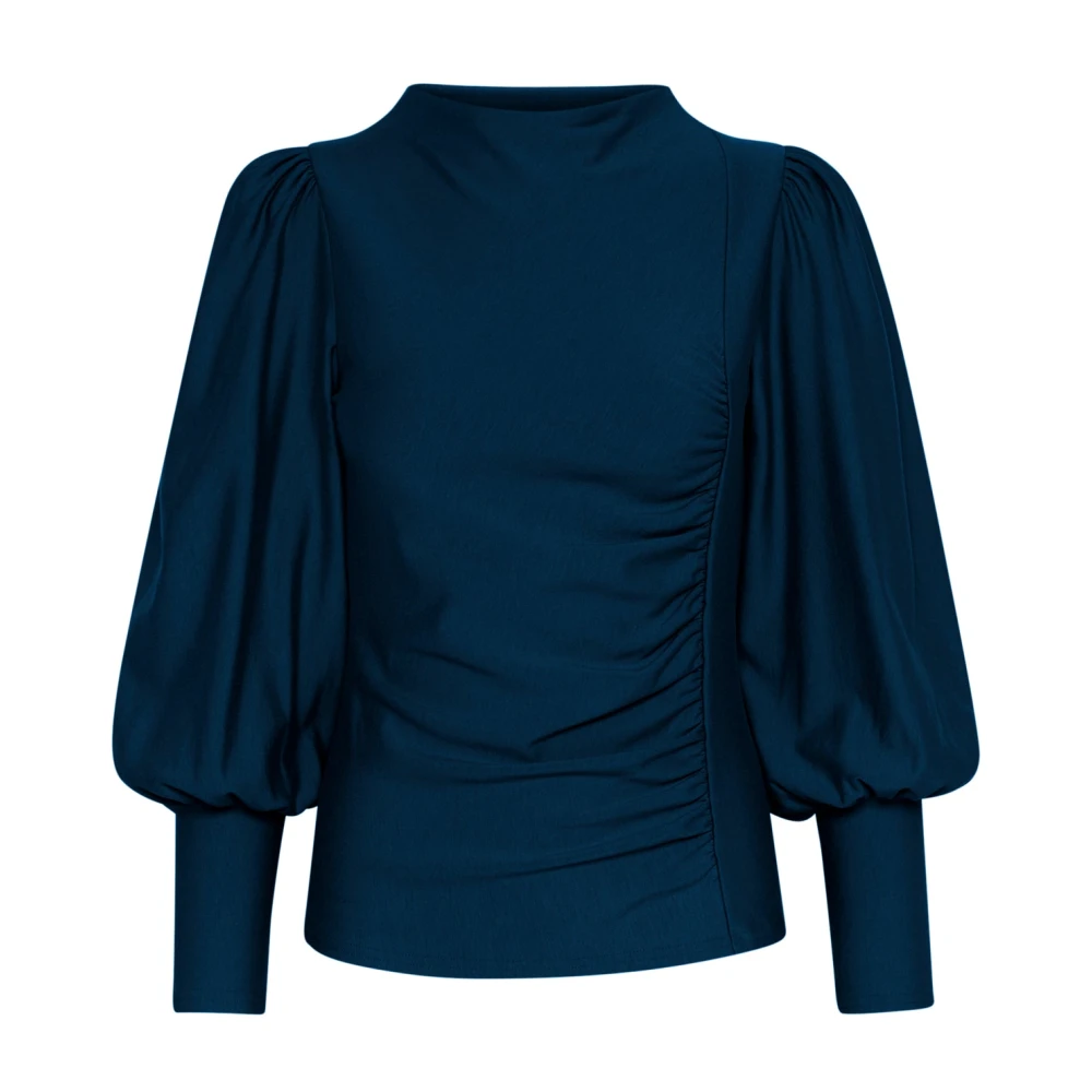 Gestuz Women's Blue Rifagz Puff Blouse - Blouses - Xs - Blouses & Shirts