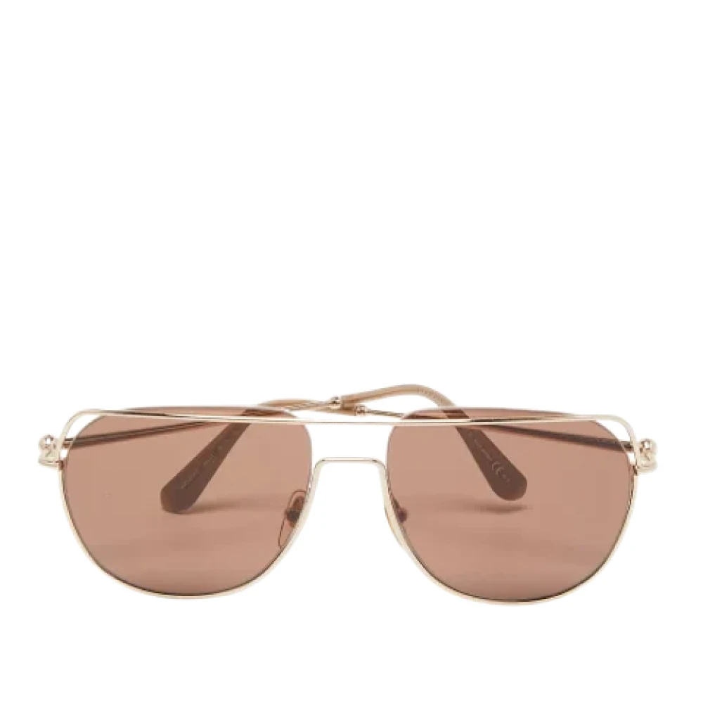 Alexander McQueen Pre-owned Metal sunglasses Brown Dames