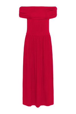 off-shoulder-dress-with-flounce-details