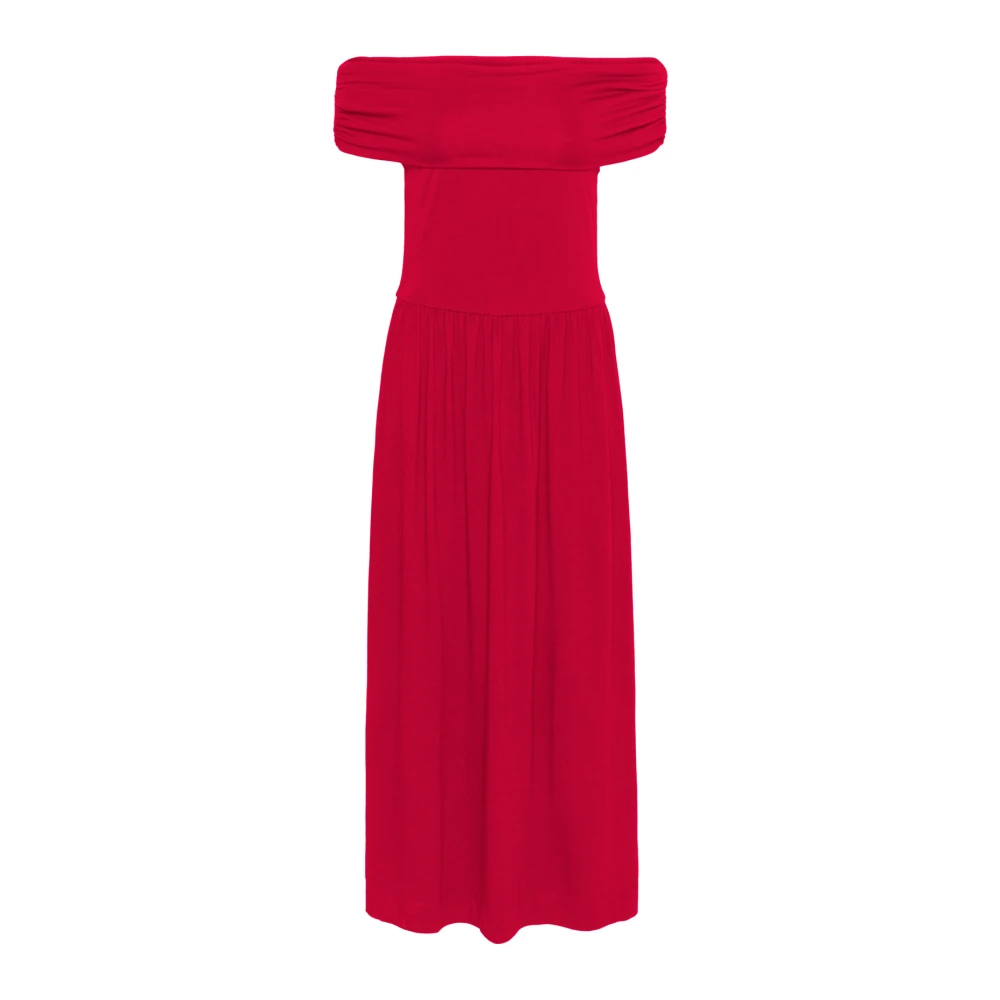 Soaked In Luxury Donna Rosso - Abito Con Spalle Scoperte E Dettagli A Balze - Dresses - M