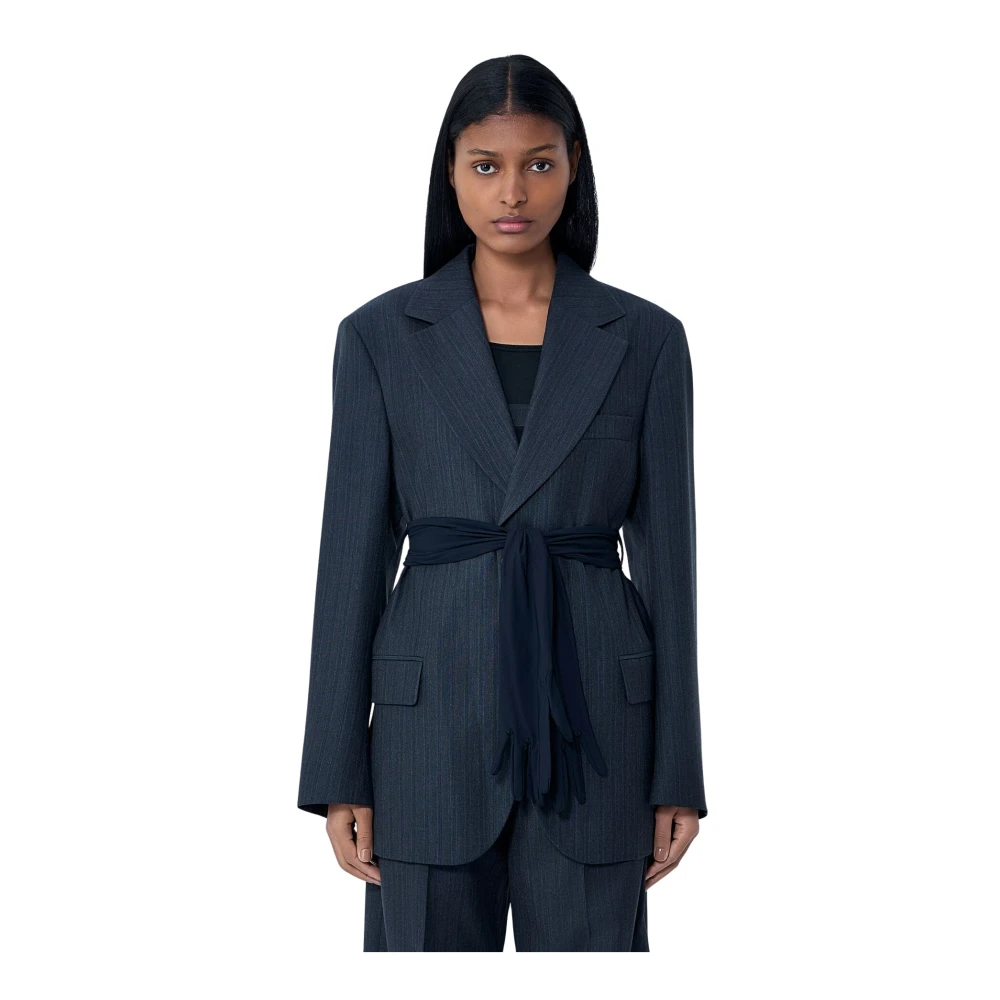Mm6 Maison Margiela Belted Blazer - Frau Blazers Black It - 42 - Immagine 2