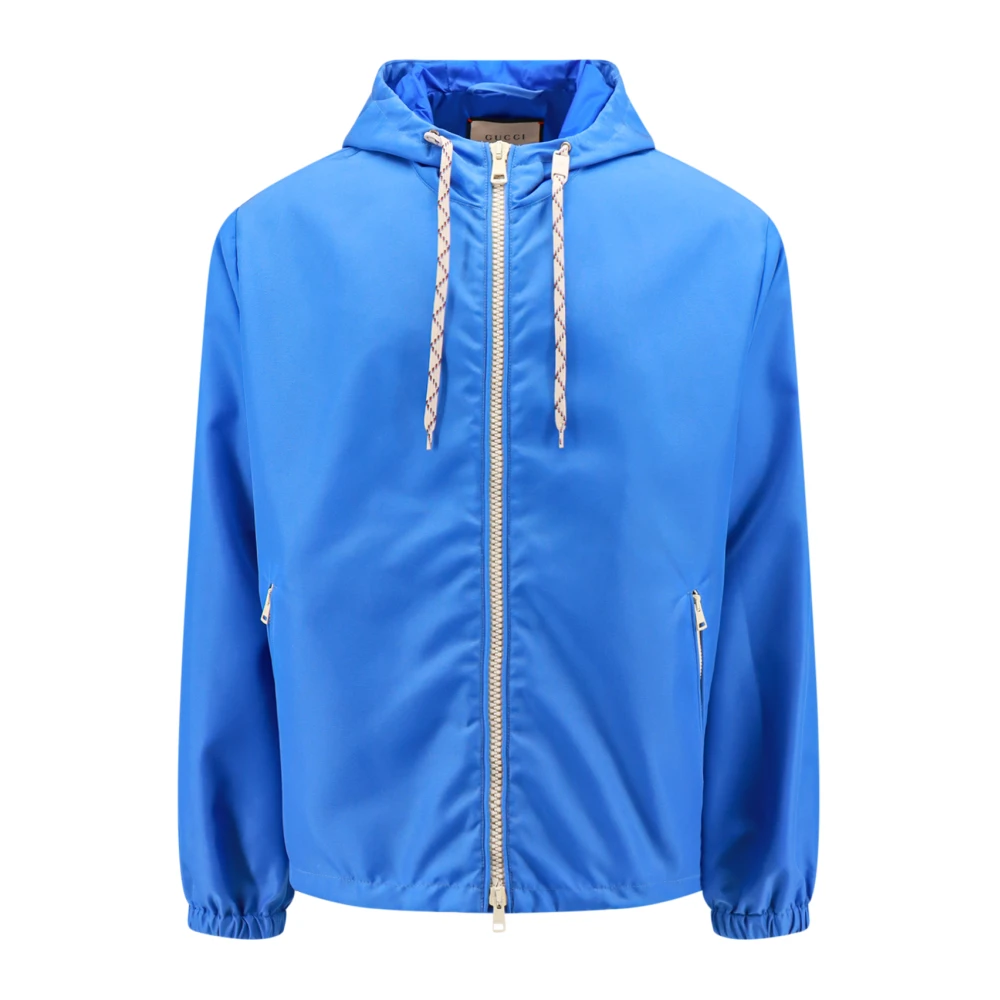 Gucci Nylon Web Jacket Blue Heren