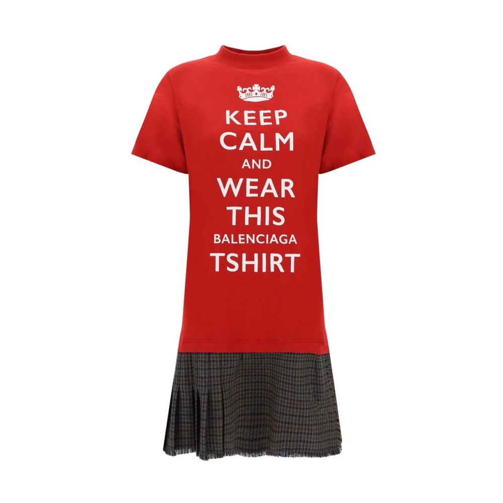 Balenciaga Houndstooth T-shirt Jurk Model Multicolor Dames