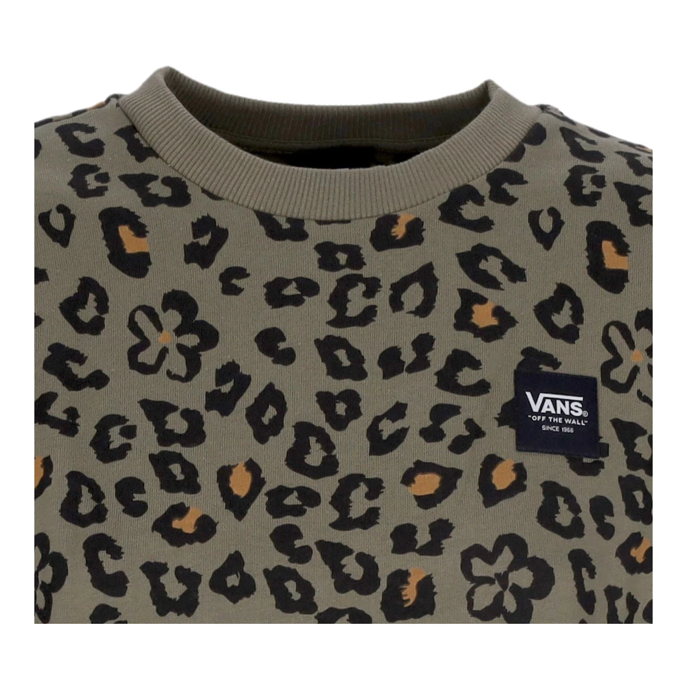 Vans Bloemen dierenprint sweater donkergroen Green Dames