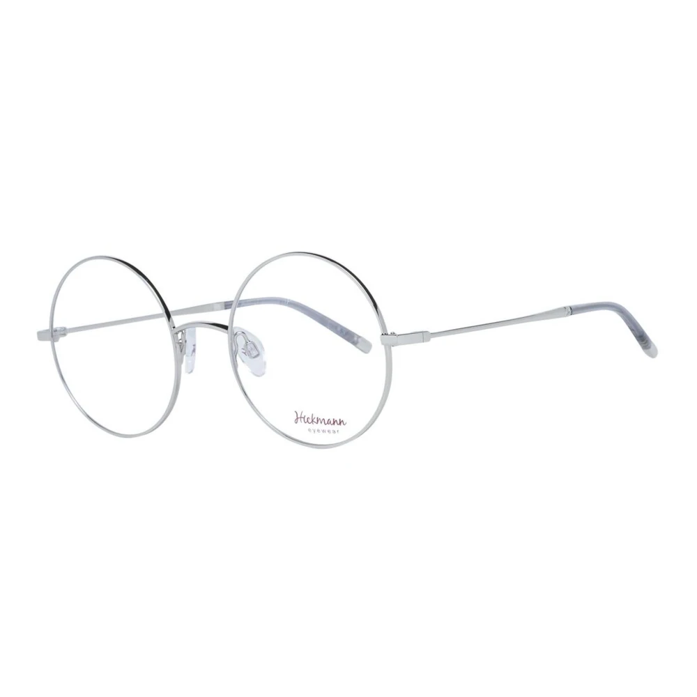 Ana Hickmann Zilveren Metalen Ronde Optische Monturen met Demo Lenzen Gray Dames