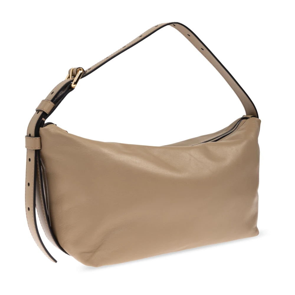 Moschino Leren schoudertas Beige Dames