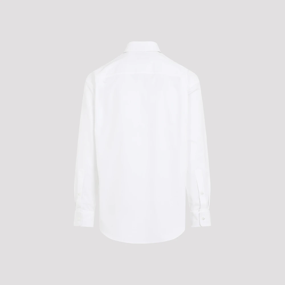 Gucci Witte Dubbele Kraag Katoenen Overhemd White Heren