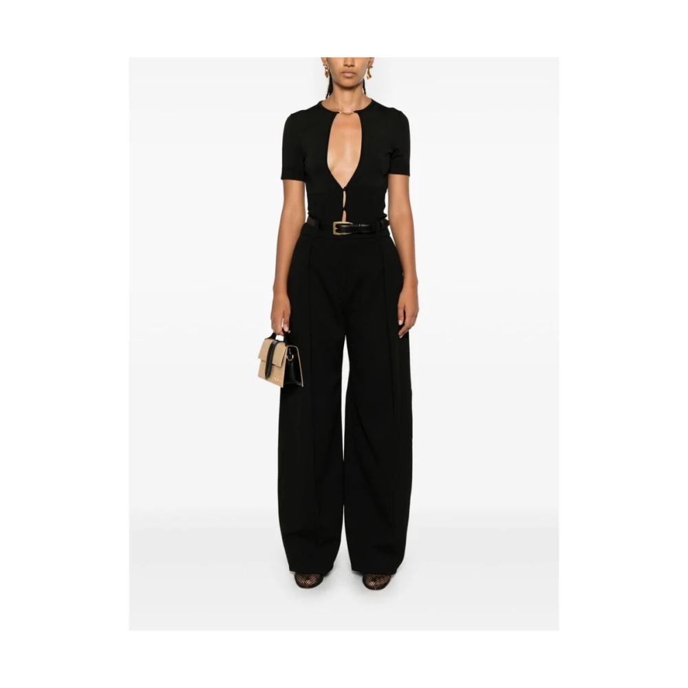 Jacquemus Zwarte Wijde Broek Black Dames