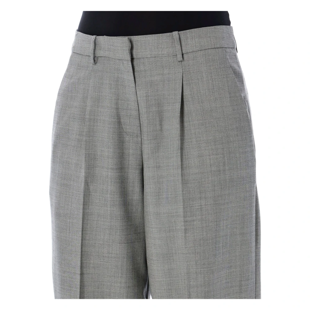 Magda Butrym Grijze Wol Flare Broek Aw24 Gray Dames