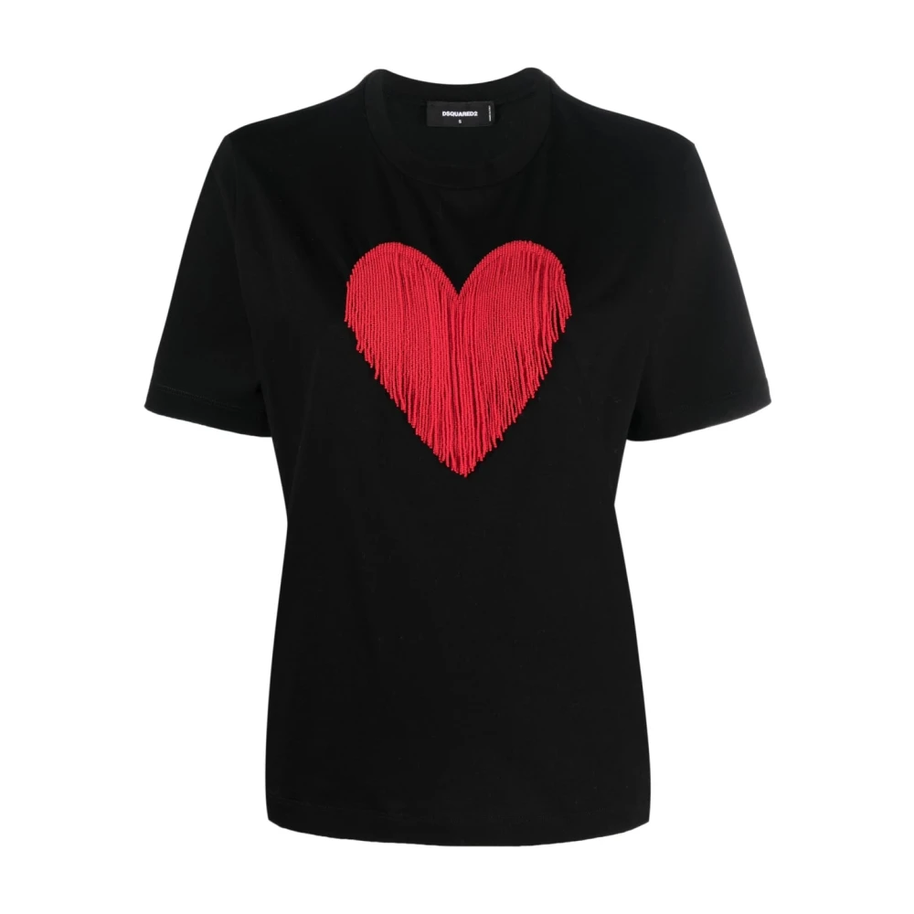 Dsquared2 Zwart Tee Shirt Black Dames