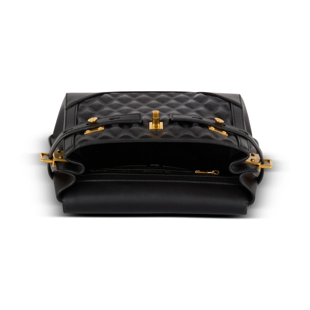 Balmain B-Buzz 23 tas in diamantgestikt kalfsleer Black Dames
