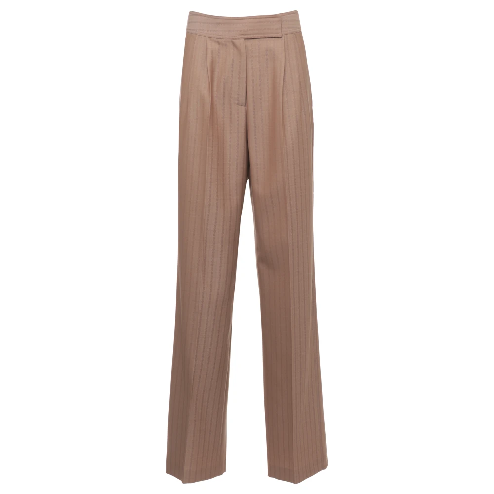 Etro Brown Wool Palazzo Trousers - Female - Wide Trousers - S - Trousers