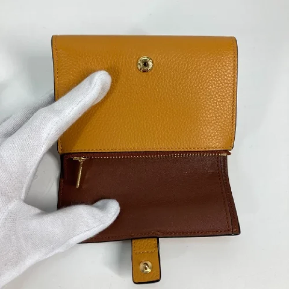 Loewe Pre-owned Leather wallets Yellow Dames