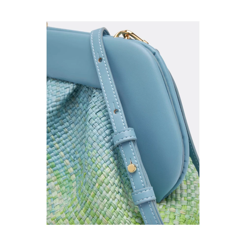 THEMOIRè Elegante Straw Clutch Bag met Tea Tree Blue Dames