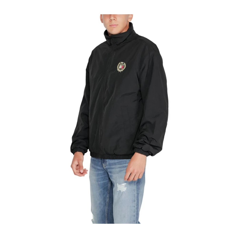 Tommy Jeans Zwarte Polyesterjas Heren Herfst Winter Collectie Black Heren